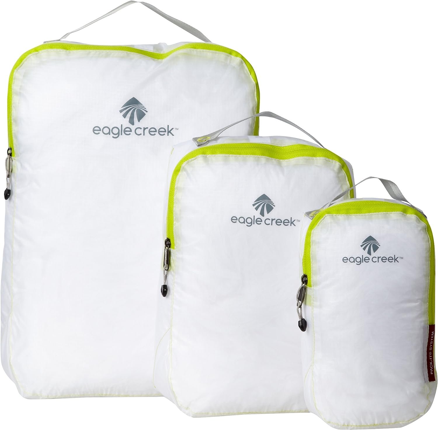 Eagle Creek Pack-It Specter Packing Cubes Set XS/S/M - Durable, Ultra-Lightweight and Water-Resistant Ripstop Fabric Suitcase Organizer Bags for Clothing and Gear, White/Strobe